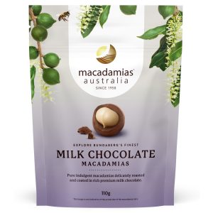 Macadamias Australia Milk Choc 110g 8/ctn