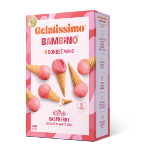 Gelatissimo Bambino Minis - Raspberry Sorbet 6-pack 180ml  (10/ctn)